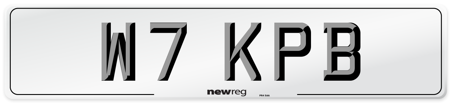 W7 KPB Number Plate from New Reg